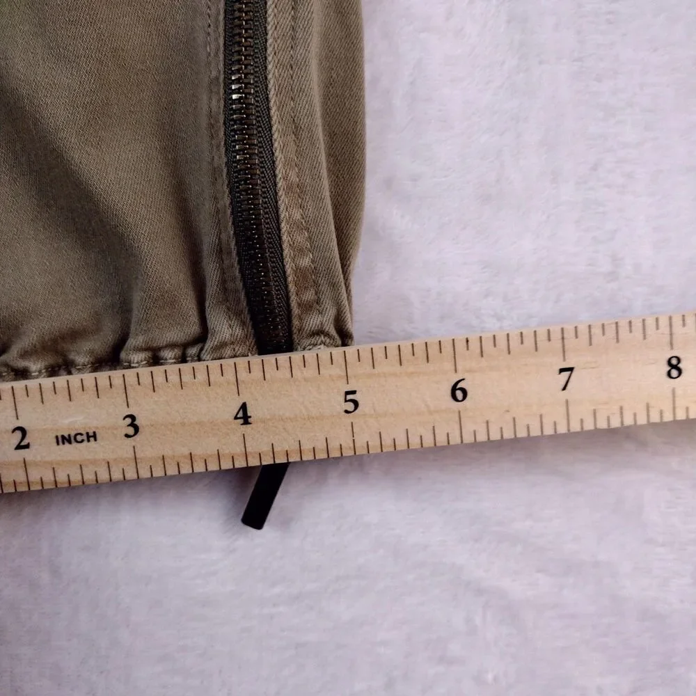 Michael Michael Kors Womens Olive Green Cargo Jogger Pants‎ Size 8 Zip Utility